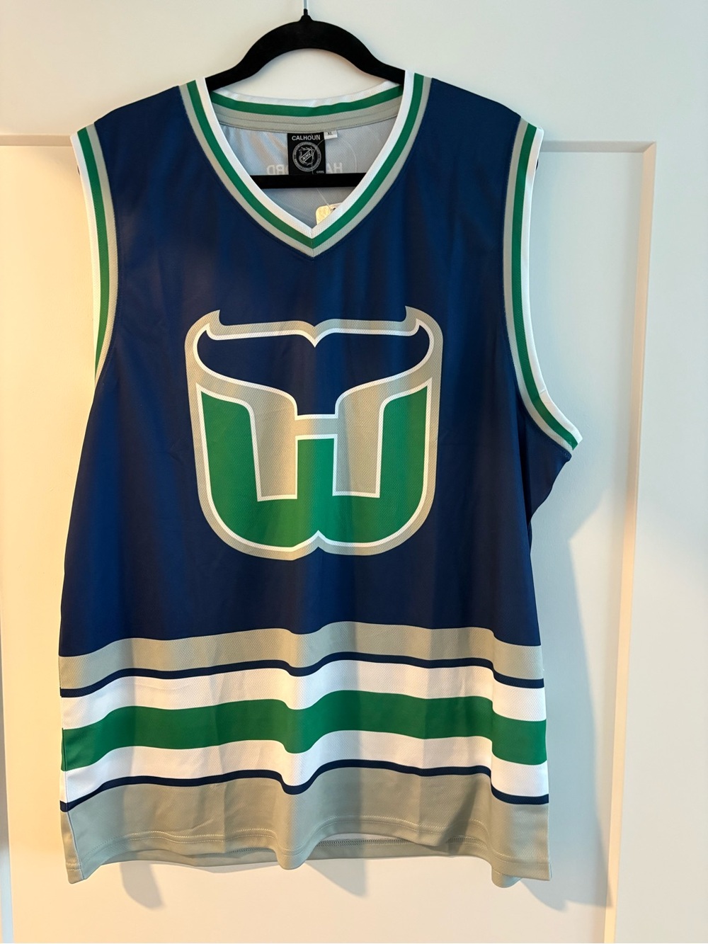 Whalers Retro Blue & Green Sleeveless Game Jersey